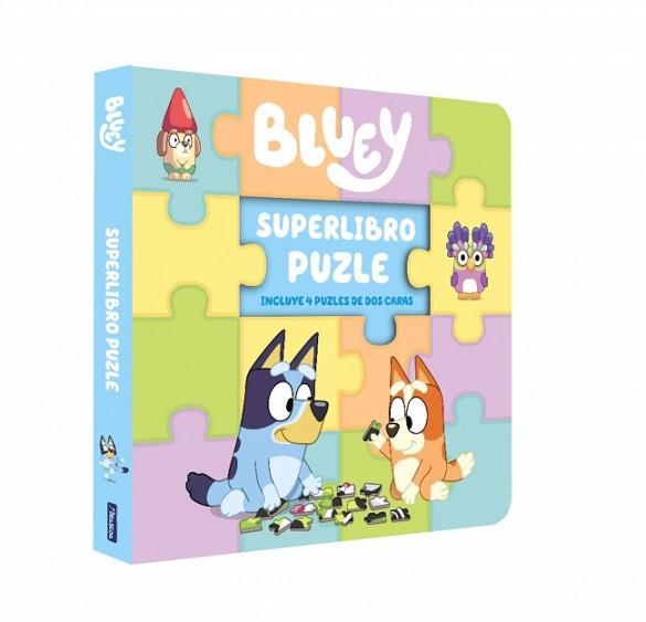 BLUEY  LIBRO JUGUETE  SUPERLIBRO PUZZLE  4 PUZLES DE DOS CARAS PARA LEER Y JUGA | 9788448871291 | BLUEY