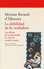 DEBILIDAD DE LO VERDADERO, LA | 9791387964252 | REVAULT D'ALLONNES, MYRIAM