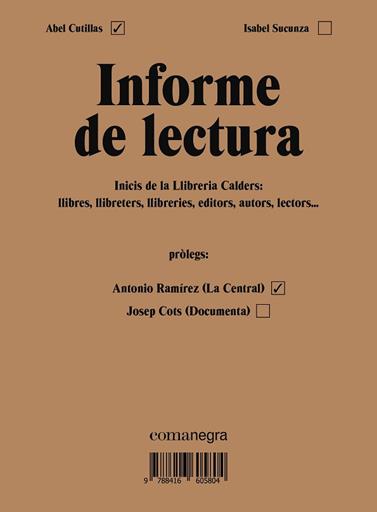 INFORME DE LECTURA | 9788416605804 | CUTILLAS ALBERICH, ABEL / SUCUNZA ALFONSO, ISABEL