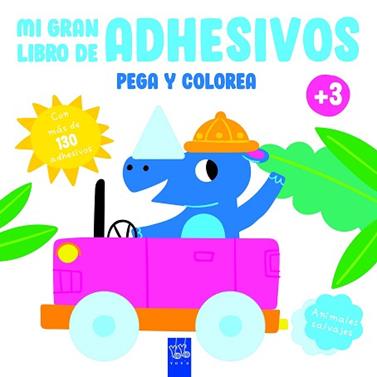 MI GRAN LIBRO DE ADHESIVOS PEGA Y COLOREA. ANIMALES SALVAJES | 9788408234623
